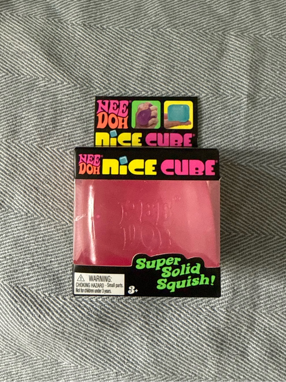 NeeDoh Nice Cube Kids Toy - Pink Super Solid Squish